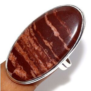 Handmade Sterling Silver Coconut Jasper Ethic Ring